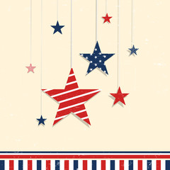 Greeting card for American Independence Day.