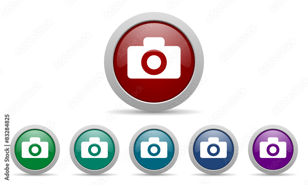 Aufkleber camera vector web icons set