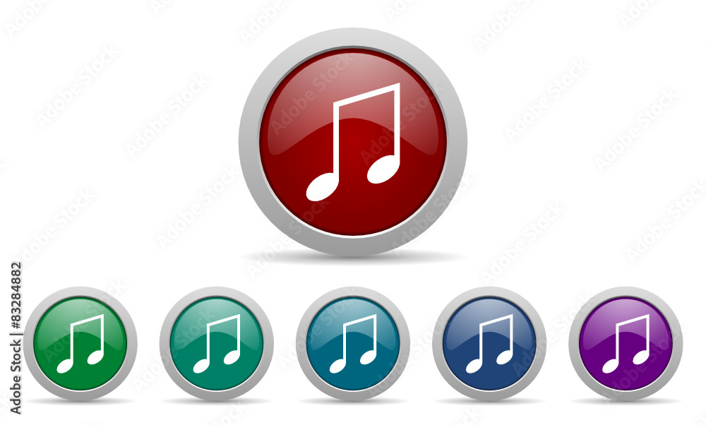 Poster tune vector web icons set