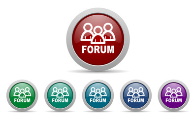 forum vector web icons set