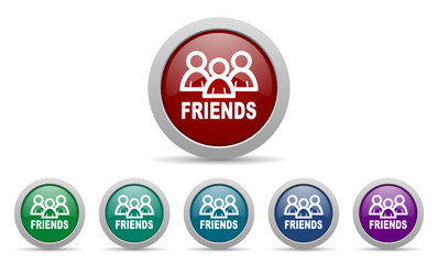 friends vector web icons set
