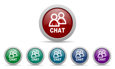 chat vector web icons set