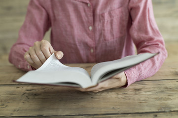 Woman reading a book