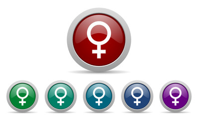 female vector web icons set