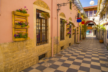 Fototapeta na wymiar street cafe in Ioannina city Greece