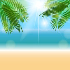 Fototapeta na wymiar Summer Natural Background Vector Illustration