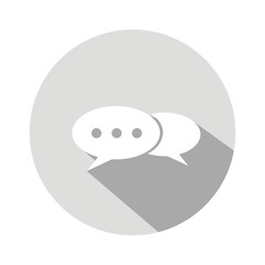 Icono chat gris botón sombra