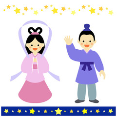 織姫と彦星 / vector eps 10