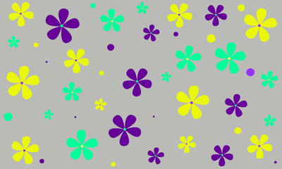 Fototapeta na wymiar background with circles and flowers