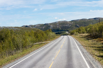 Fototapeta na wymiar Route E69 in Finnmark, Northern Norway