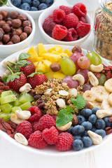 products for a healthy breakfast - berries, fruit and cereal 