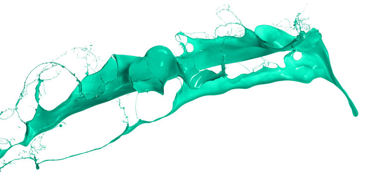 Isolated shot of green paint splash on white background66