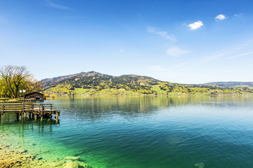 Obraz premium beautiful Attersee in the alps in the Salzkammergut, Austria 
