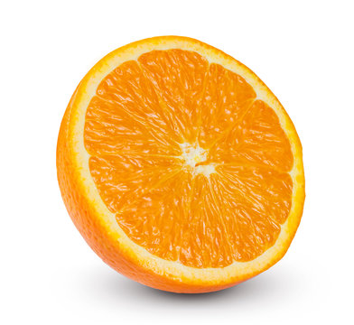Fresh Orange Slice fruit rich with vitamins isolated on white