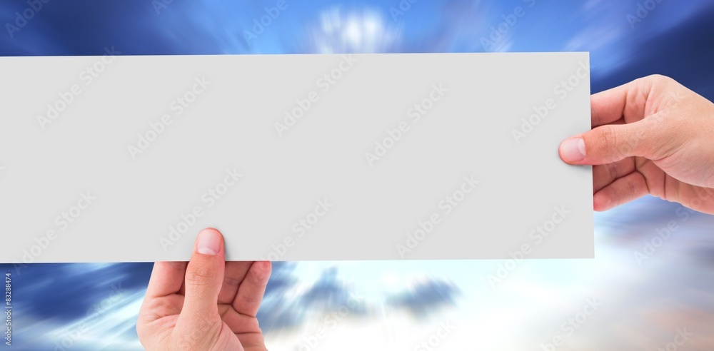 Poster Composite image of hand showing card