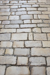 Cobblestone pavement in Rovinj