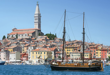 Fototapeta premium Galleass ancored in Rovinj