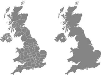 Deurstickers map of united kingdom © boreala
