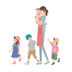 保育園　保育士　イラスト