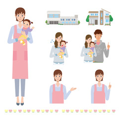 保育園　保育士　イラスト