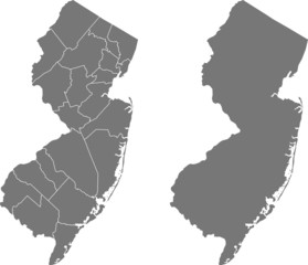 map of New Jersey - obrazy, fototapety, plakaty