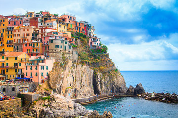 Fototapeta na wymiar View of Manarola cinque terre Liguria Italy