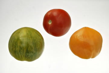 Fototapeta premium Tomaten in rot, gruen und orange