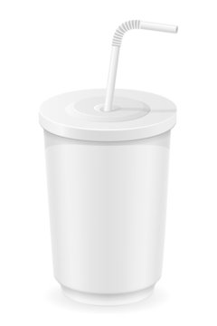 white cup of soda water vector illustration
