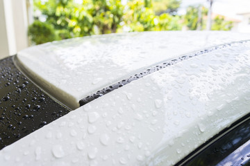 close up raindrops on glass