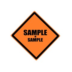 Sample black stamp text on orange background