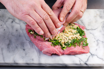 filled roast preparation