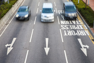 Car traffic - Blurred car  motion