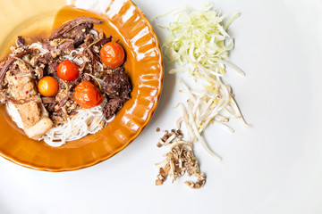 Thai northern noodles eaten with curry