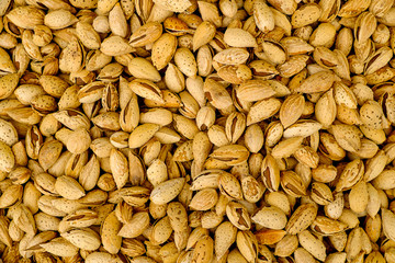 Almonds nuts background