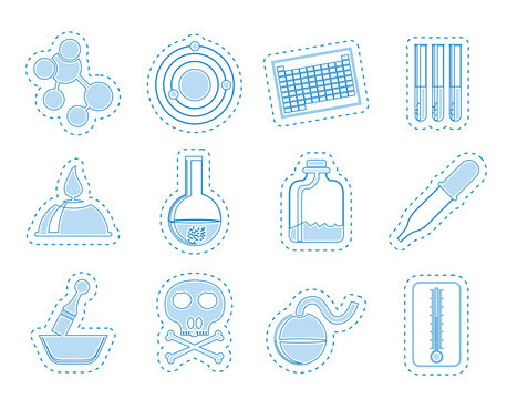 Chemistry industry icons - vector icon set