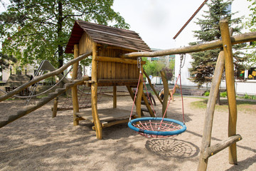 Fototapeta na wymiar Playground / Playground with wooden toys