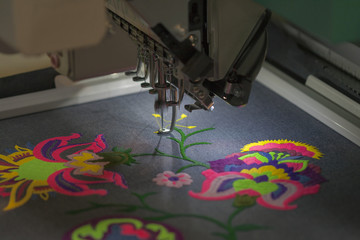 Professional machine for applying embroidery on different tissue
