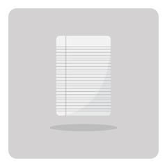 Vector of flat icon, notebook paper on isolated background