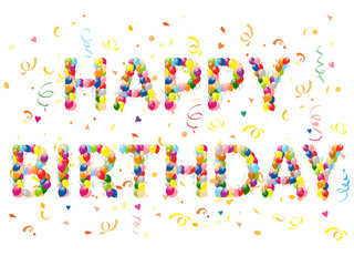 Obraz premium Decorative balloons Happy Birthday text
