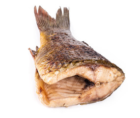 Grilled carp fish tail.