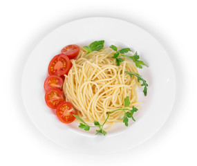 Tasty italian pasta with seafood as haute cuisine.