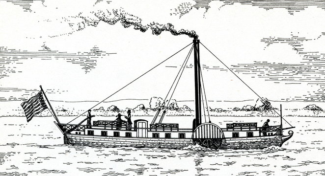 First german paddle steamer “Die Weser”
