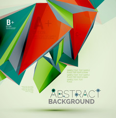 Geometric shapes in the air. Vector abstract background