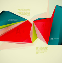 Geometric shapes in the air. Vector abstract background