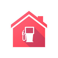 Red house icon with a gas station