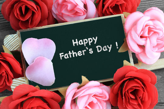 Happy father's day greeting on chalkboard