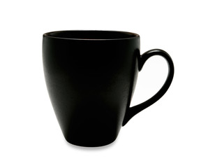 Black cup isolated on white background