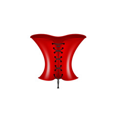 Corset in red and black design