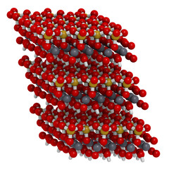 Kaolinite clay mineral, crystal structure.