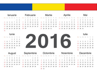 Vector Romanian circle calendar 2016